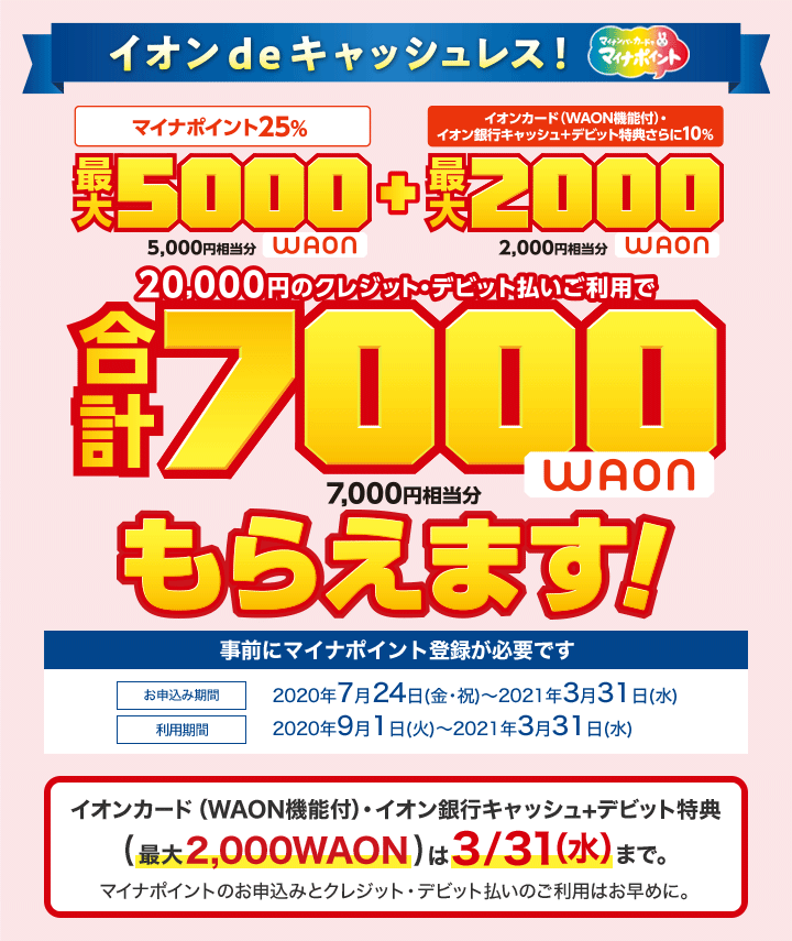 イオンdeキャッシュレス マイナポイント キャンペーン イオン銀行