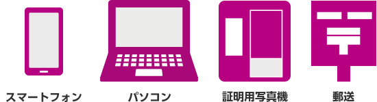 スマートフォン・パソコン・証明用写真機・郵送