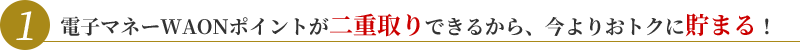 電子マネーWAONポイントが二重取りできるから、今よりおトクに貯まる！