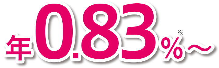 年0.83%～ ※