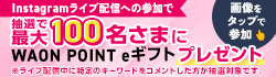 最大100名様にWAON POINT eギフトが当たる！イオン銀行公式Instagramのライブ配信へのご参加で、WAON POINT eギフトが当たるキャンペーン開催決定！