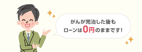 がんが完治した後もローンは0円のままです！