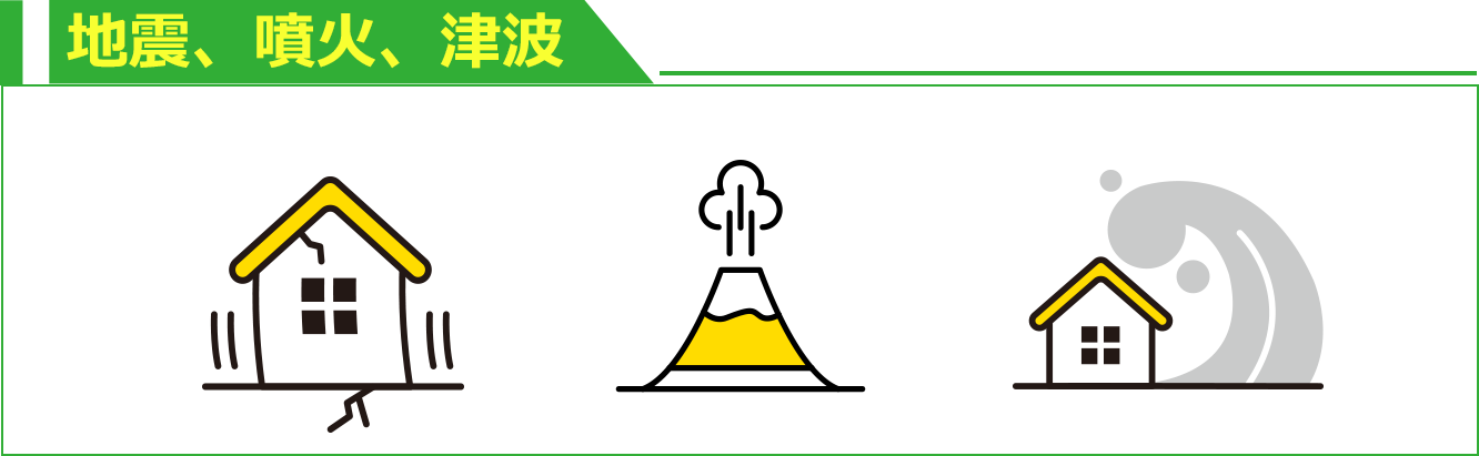 地震、噴火、津波