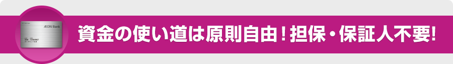 資金の使い道は原則自由！担保・保証人不要!