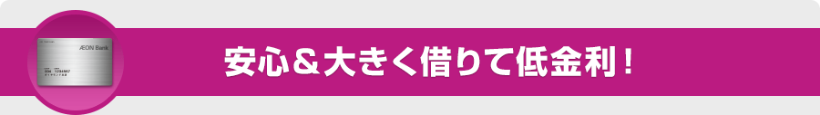 安心&大きく借りて低金利!