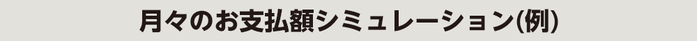 月々のお支払額シミュレーション(例) 