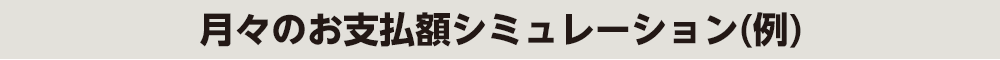 月々のお支払額シミュレーション(例)