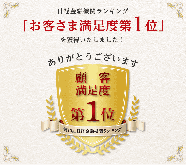 日経金融機関ランキング「お客さま満足度第1位」を獲得いたしました！ 