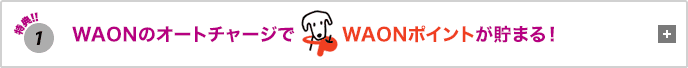 特典1 WAONのオートチャージで電子マネーWAONポイントが貯まる!