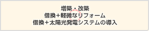増築・改築、借換と軽微なリフォーム、借換と太陽光発電システムの導入