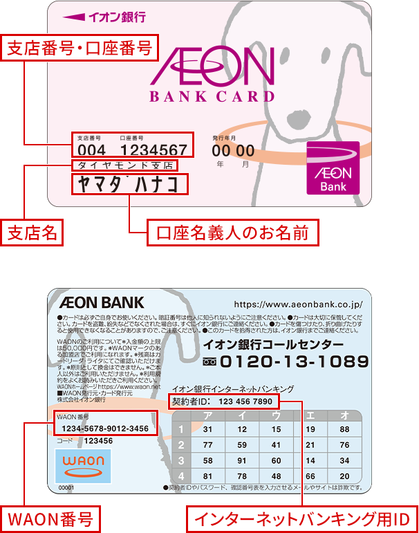イオン銀行キャッシュカード（変更前デザイン）
