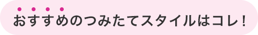 おすすめのつみたてスタイルはコレ！