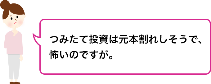 つみたて投資は元本割れしそうで、怖いのですが。