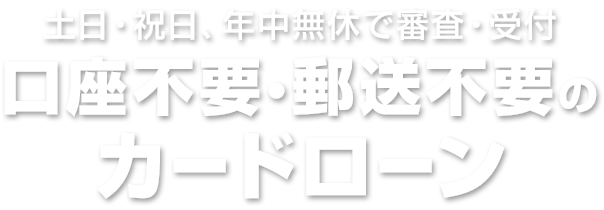 土日・祝日、年中無休で審査・受付　めんどうな書類の郵送不要！　イオン銀行カードローン　安心の金利　年3.8%～13.8% 