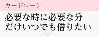 カードローン 必要なとき必要な分だけいつでも借りたい