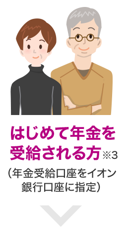 はじめて年金を受給される方※3（年金受給口座をイオン銀行口座に指定）