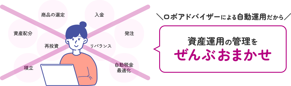 ロボアドバイザーによる自動運用だから資産運用の管理をぜんぶおまかせ